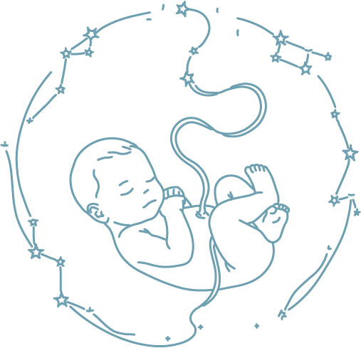 Baby surrounded by stars