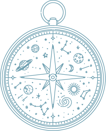 Compass with stars